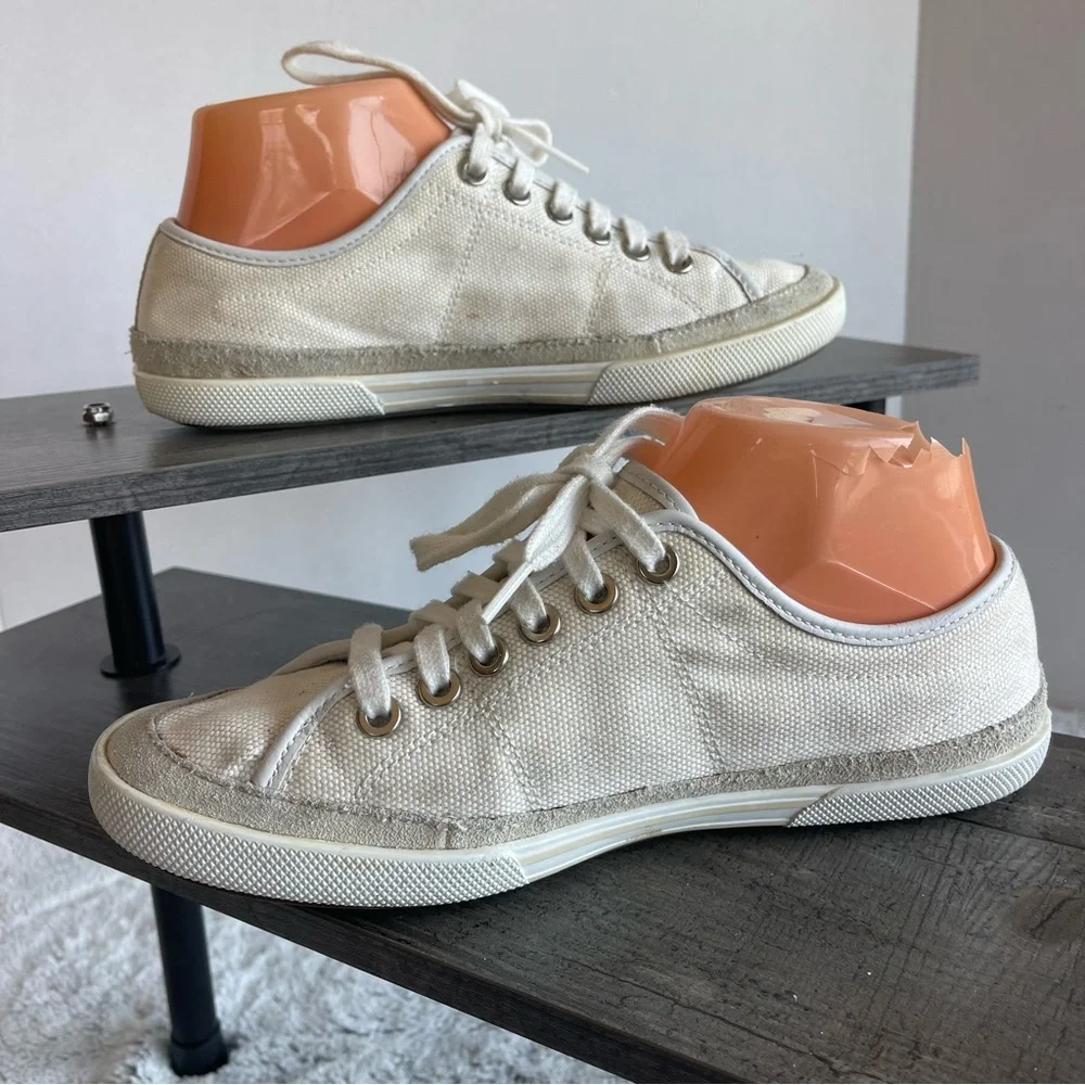 Coach Off-White Canvas Low-Top Sneakers Size 7.5